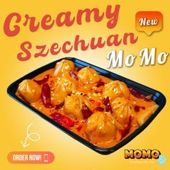 Creamy Szechuan Momo (Veg/Chicken/Beef)